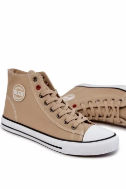 Big Star Shoes Męskie Wysokie Trampki Big Star JJ174386 Beżowe