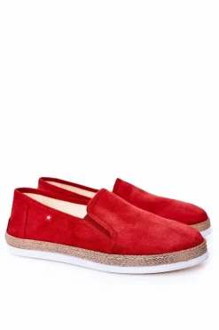 Online Męskie Zamszowe Espadryle Big Star HH176007 Czerwone Męskie Trampki Męskie Big Star|Półbuty Casual