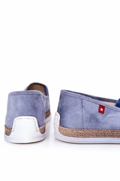 Big Star Shoes Męskie Zamszowe Espadryle Big Star HH176004 Niebieskie