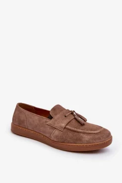 Półbuty Casual|Półbuty Eleganckie>Zazoo Męskie Zamszowe Loafersy Półbuty 1566 Brązowe Brązowy