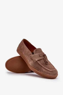 Półbuty Casual|Półbuty Eleganckie></noscript>Zazoo Męskie Zamszowe Loafersy Półbuty 1566 Brązowe Brązowy