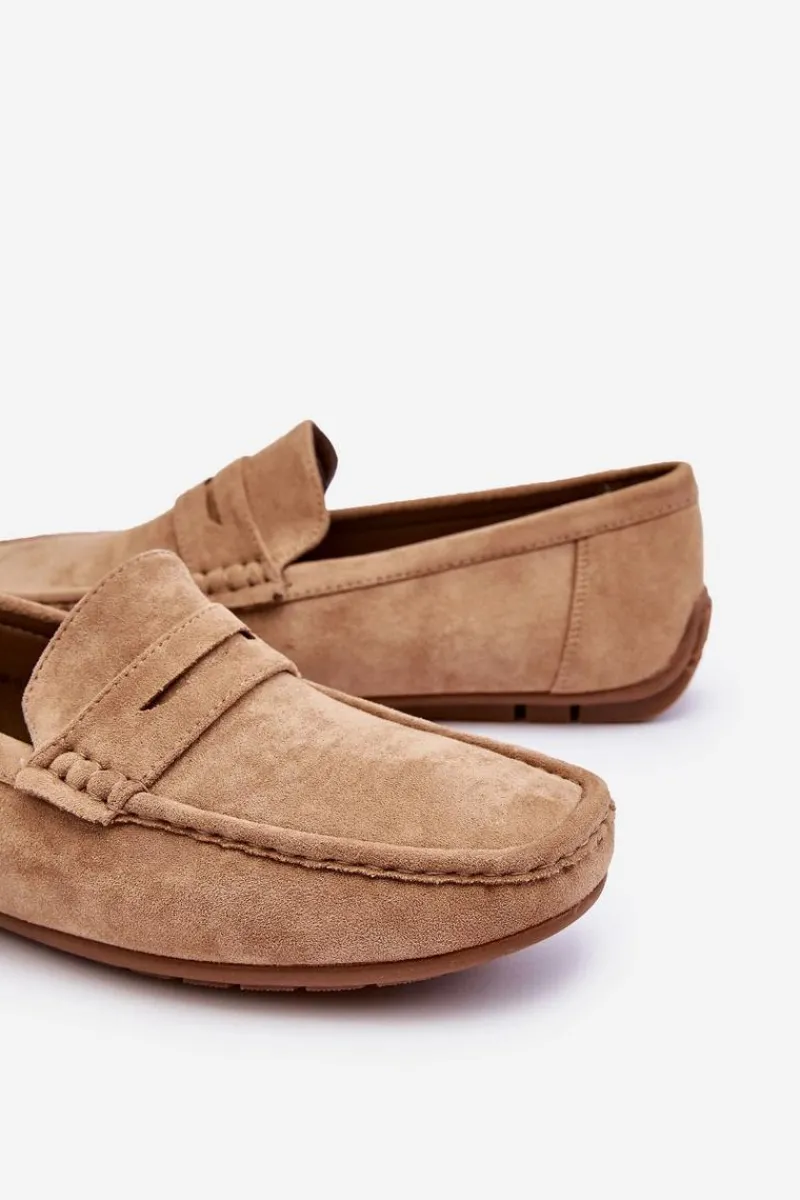 Mokasyny Wsuwane>Boto Męskie Zamszowe Mokasyny Beżowe Wesley