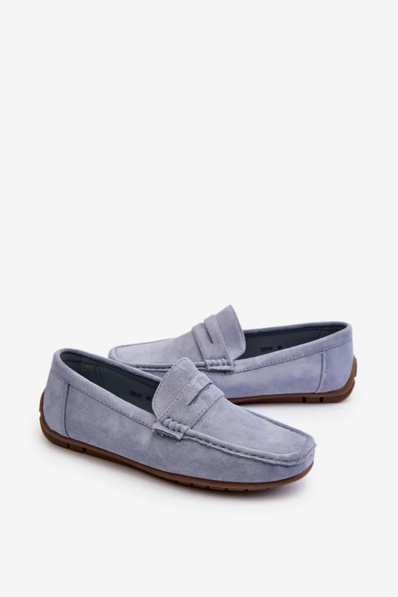 Mokasyny Wsuwane>Boto Męskie Zamszowe Mokasyny Niebieskie Wesley