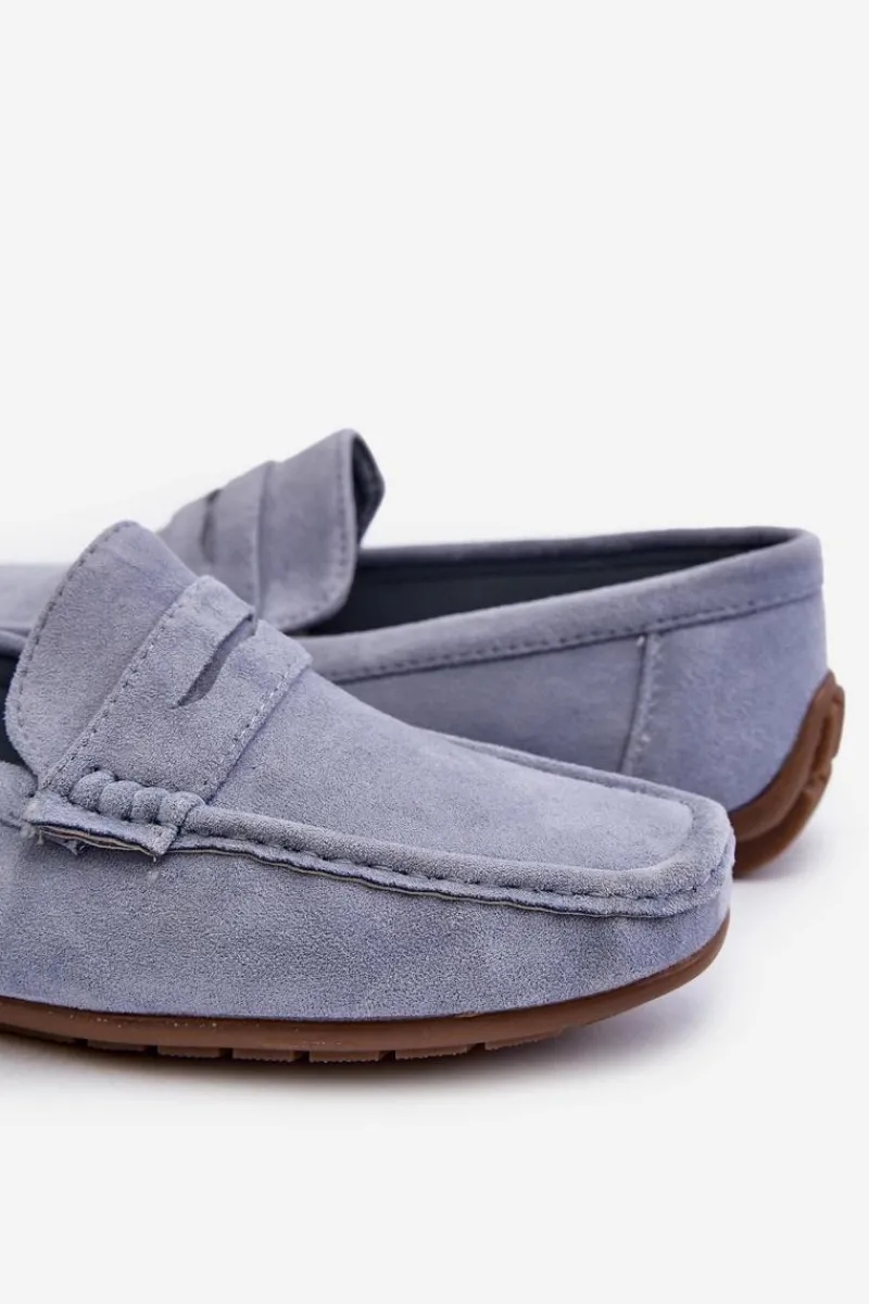 Mokasyny Wsuwane>Boto Męskie Zamszowe Mokasyny Niebieskie Wesley