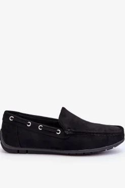 Mokasyny Wsuwane>Boto Męskie Zamszowe Wsuwane Mokasyny Czarne Rayan