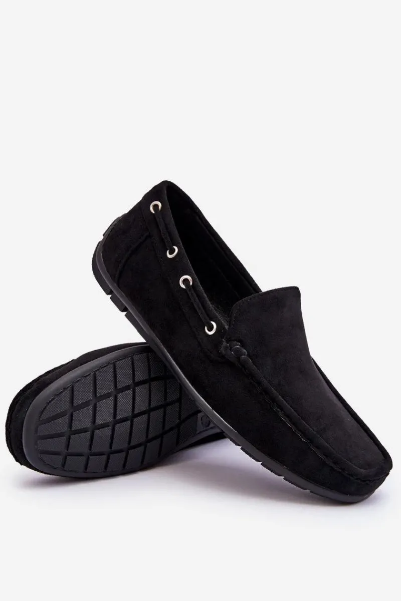 Mokasyny Wsuwane>Boto Męskie Zamszowe Wsuwane Mokasyny Czarne Rayan