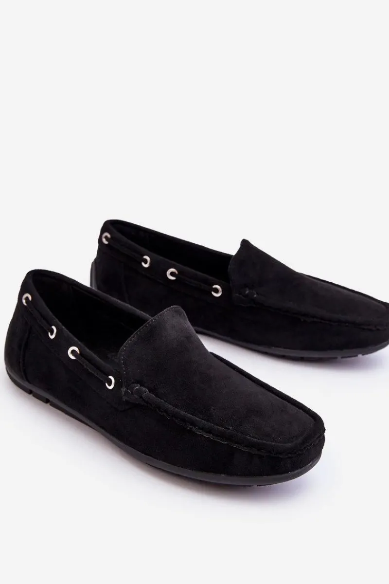 Mokasyny Wsuwane>Boto Męskie Zamszowe Wsuwane Mokasyny Czarne Rayan