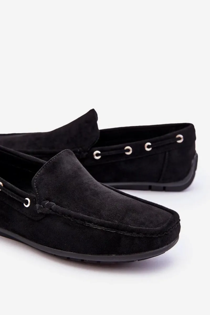 Mokasyny Wsuwane>Boto Męskie Zamszowe Wsuwane Mokasyny Czarne Rayan