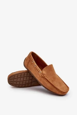 Discount Boto Męskie Zamszowe Wsuwane Mokasyny Camel Rayan