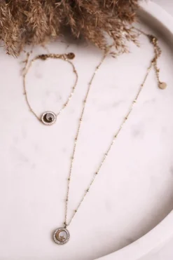 Online Naszyjnik Łańcuszek Księżyc i Gwiazdka Złoty Universe Naszyjniki