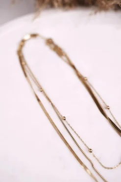 Sale Boto Naszyjnik Łańcuszek Potrójny z Krzyżykiem Złoty Triple