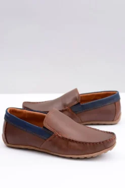 Discount Boto Neex | Brązowe Skórzane Męskie Wsuwane Mokasyny Pardon