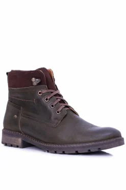 New Neex Oliwkowe Skórzane Ocieplane Męskie Botki Kobe Męskie Botki Męskie