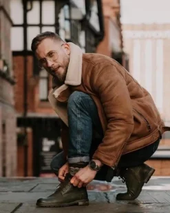 New Neex Oliwkowe Skórzane Ocieplane Męskie Botki Kobe Męskie Botki Męskie