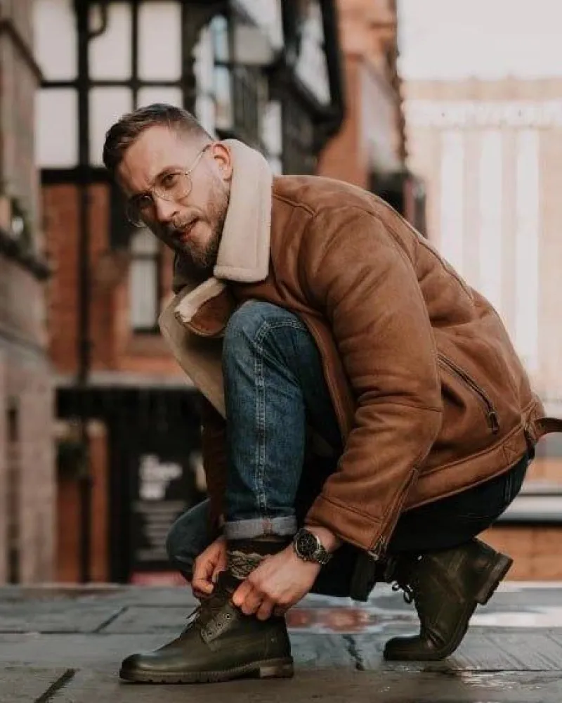 New Neex Oliwkowe Skórzane Ocieplane Męskie Botki Kobe Męskie Botki Męskie