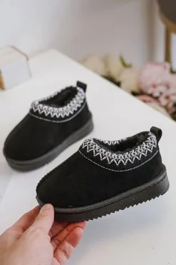 Best Śniegowce Botki Dziecięce Na Platformie Ocieplane Futerkiem Czarne Vilabria Dzieci Dziewczęce|Dziewczęce