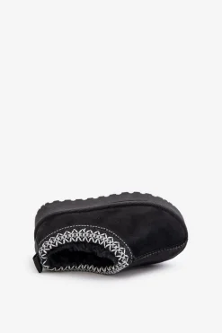 Best Śniegowce Botki Dziecięce Na Platformie Ocieplane Futerkiem Czarne Vilabria Dzieci Dziewczęce|Dziewczęce