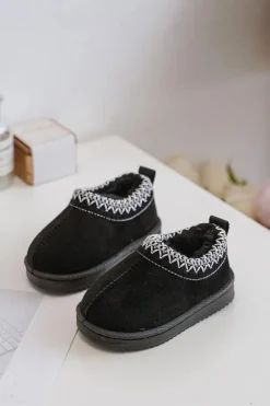 Best Śniegowce Botki Dziecięce Na Platformie Ocieplane Futerkiem Czarne Vilabria Dzieci Dziewczęce|Dziewczęce