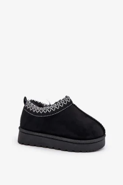 Best Śniegowce Botki Dziecięce Na Platformie Ocieplane Futerkiem Czarne Vilabria Dzieci Dziewczęce|Dziewczęce