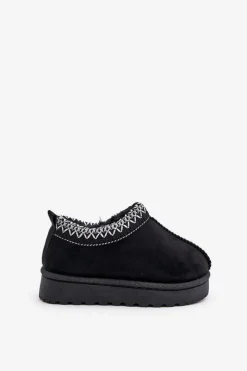 Best Śniegowce Botki Dziecięce Na Platformie Ocieplane Futerkiem Czarne Vilabria Dzieci Dziewczęce|Dziewczęce