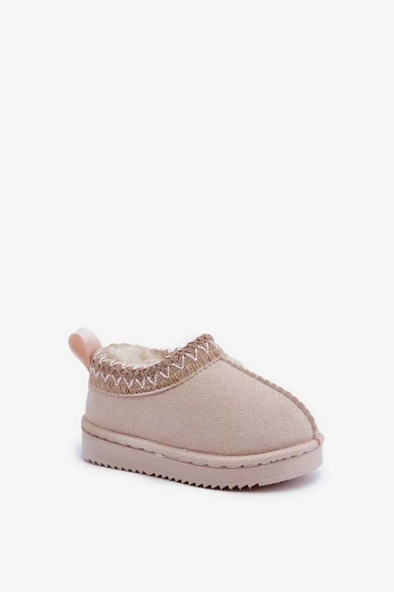 Online Boto Śniegowce Botki Dziecięce Na Platformie Ocieplane Futerkiem Jasnobeżowe Vilabria