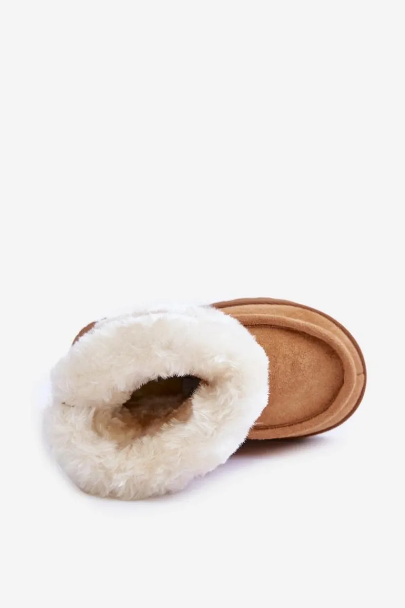 Sale Śniegowce Botki Dziecięce Z Futerkiem I Wzorem Camel Melefia Dzieci Dziewczęce|Chłopięce