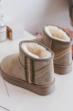 Sale Śniegowce Botki Ocieplane Dziecięce Zielone Leonora Dzieci Dziewczęce|Dziewczęce