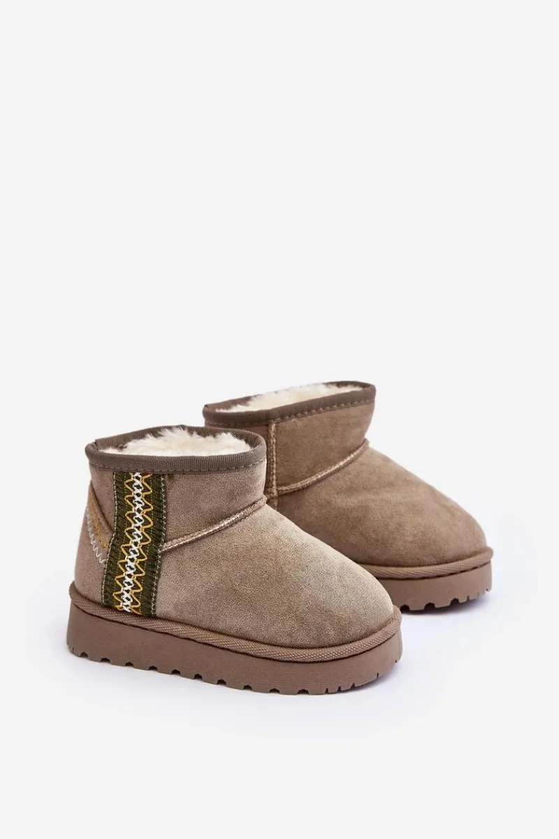 Sale Śniegowce Botki Ocieplane Dziecięce Zielone Leonora Dzieci Dziewczęce|Dziewczęce