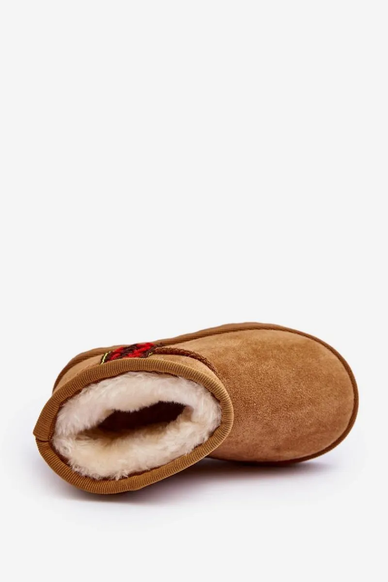 Dziewczęce|Dziewczęce>Boto Śniegowce Botki Ocieplane Dziecięce Camel Leonora Brązowy