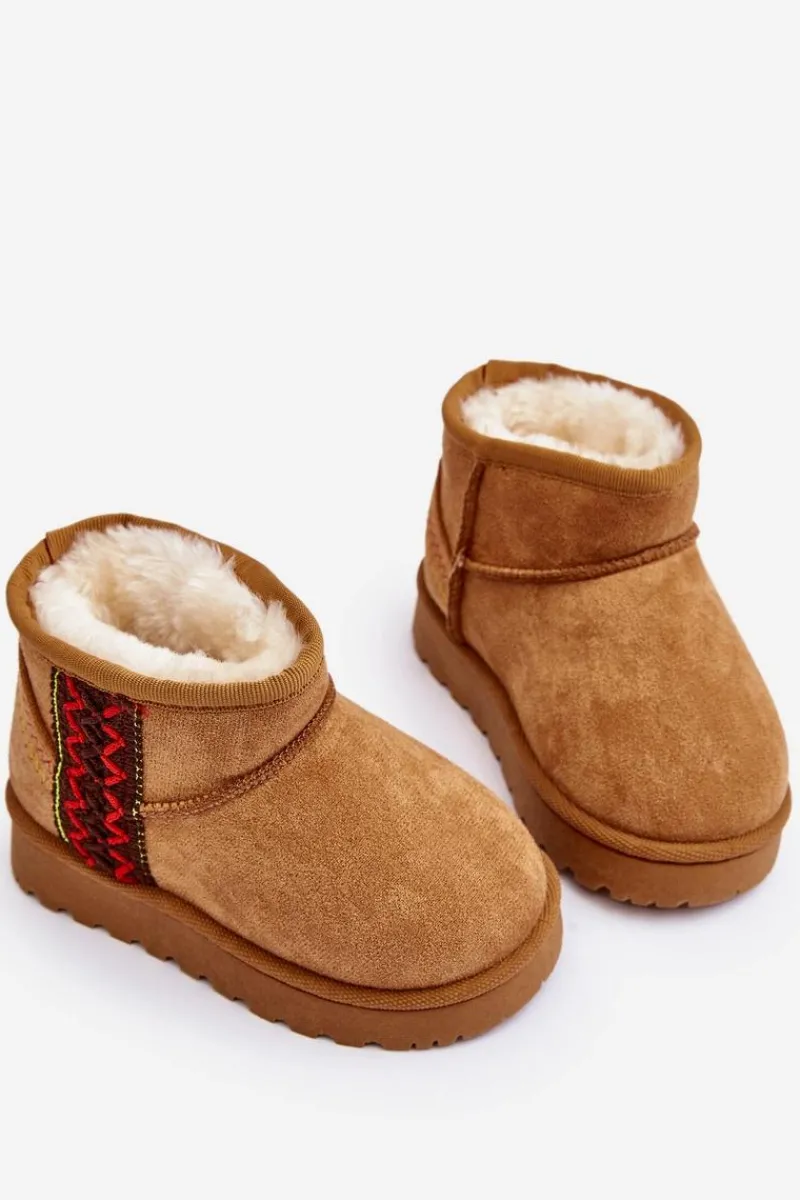 Dziewczęce|Dziewczęce>Boto Śniegowce Botki Ocieplane Dziecięce Camel Leonora Brązowy