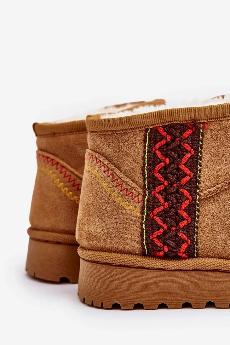 Dziewczęce|Dziewczęce>Boto Śniegowce Botki Ocieplane Dziecięce Camel Leonora Brązowy