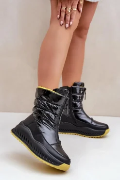 Outlet Śniegowce Damskie Big Star OO274A395 Czarne Damskie Śniegowce Damskie