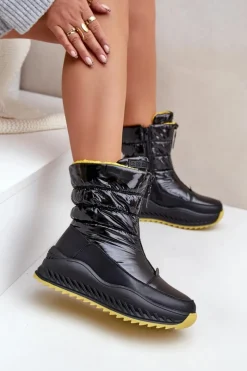 Outlet Śniegowce Damskie Big Star OO274A395 Czarne Damskie Śniegowce Damskie