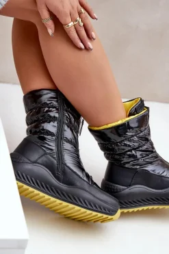 Outlet Śniegowce Damskie Big Star OO274A395 Czarne Damskie Śniegowce Damskie