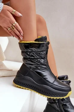 Outlet Śniegowce Damskie Big Star OO274A395 Czarne Damskie Śniegowce Damskie