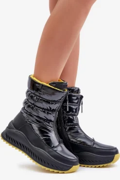 Outlet Śniegowce Damskie Big Star OO274A395 Czarne Damskie Śniegowce Damskie