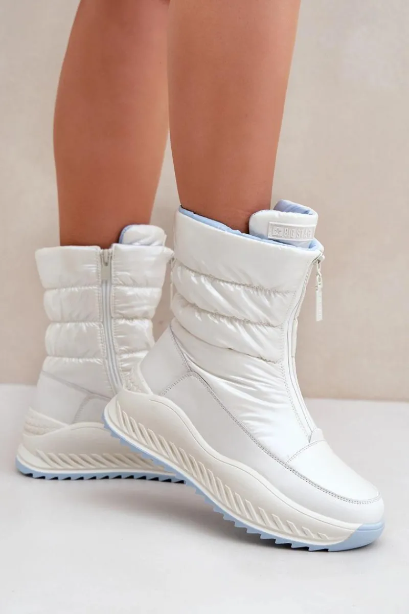 Śniegowce Damskie>Big Star Shoes Śniegowce Damskie Big Star OO274A396 Białe Biały