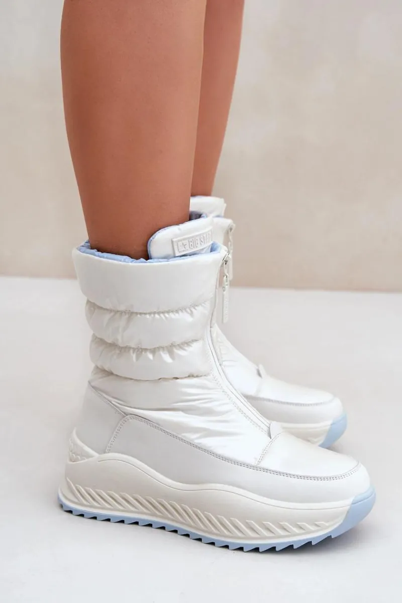 Śniegowce Damskie>Big Star Shoes Śniegowce Damskie Big Star OO274A396 Białe Biały