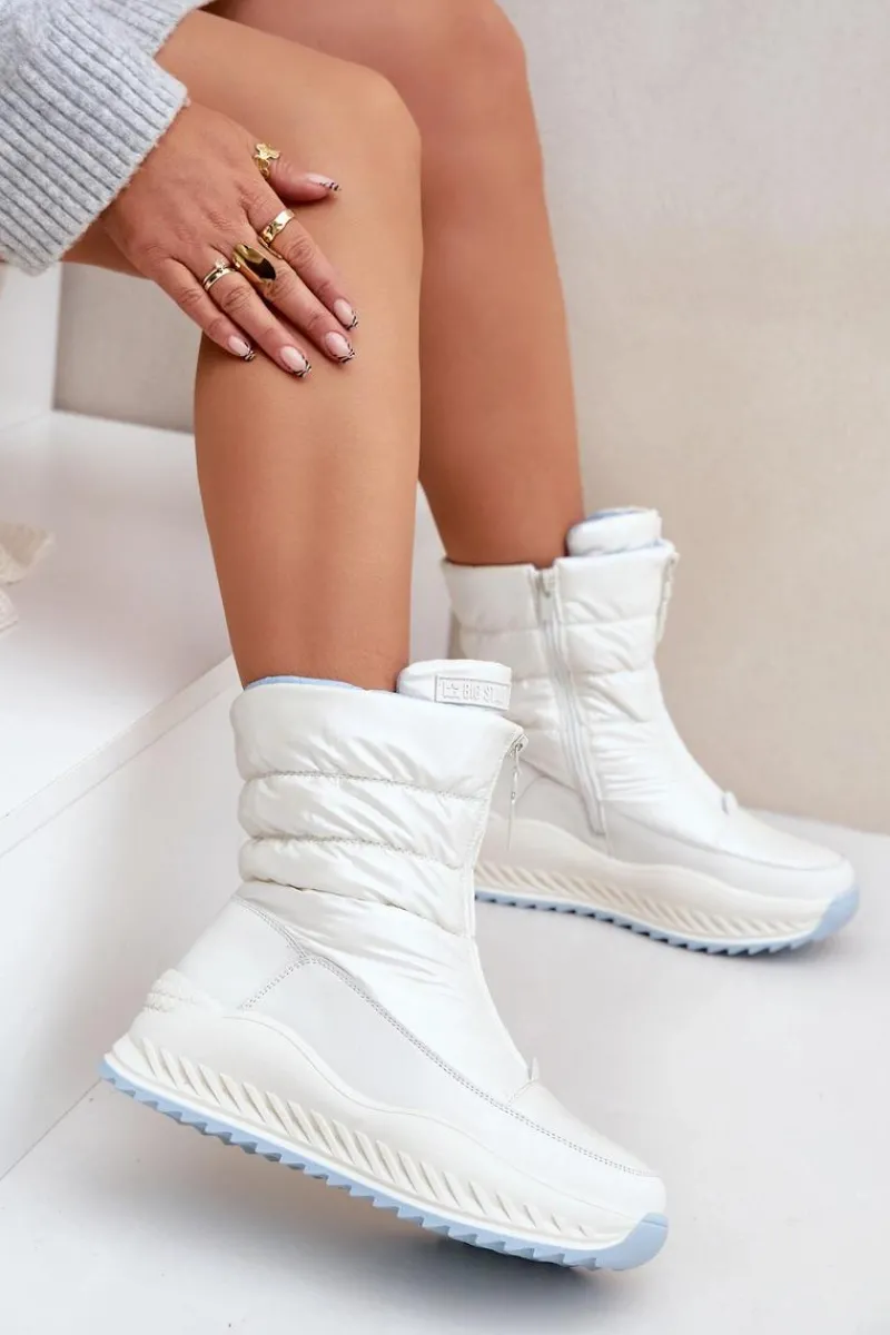 Śniegowce Damskie>Big Star Shoes Śniegowce Damskie Big Star OO274A396 Białe Biały