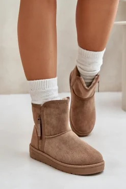 Sale Śniegowce Damskie Big Star OO274A165 Beżowe Damskie Śniegowce Damskie