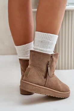 Sale Śniegowce Damskie Big Star OO274A165 Beżowe Damskie Śniegowce Damskie