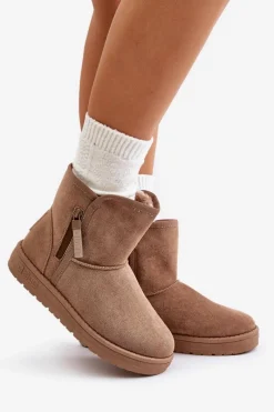 Sale Śniegowce Damskie Big Star OO274A165 Beżowe Damskie Śniegowce Damskie