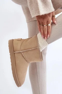 Online Cross Jeans Śniegowce Damskie MM2R4023C Beżowe Beżowy