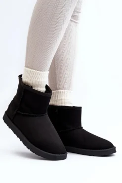 Outlet Śniegowce Damskie MM2R4024 Czarne Damskie Śniegowce Damskie