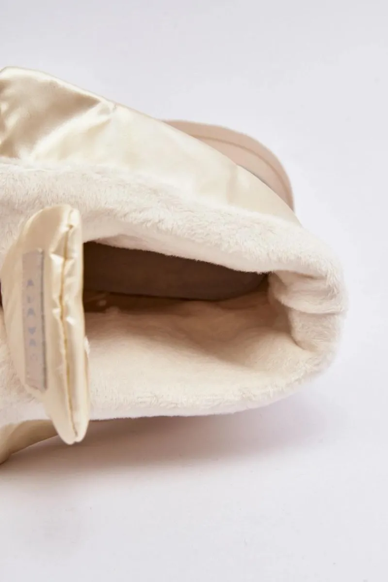 Śniegowce Damskie>GOE Śniegowce Damskie Na Grubej Podeszwie Z Suwakiem MM2N4079 Beżowe Beżowy