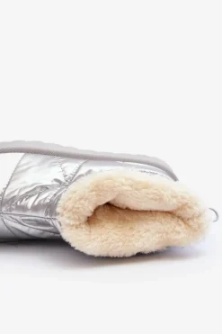 Śniegowce Damskie></noscript>Boto Śniegowce Damskie Na Masywnej Platformie Srebrne Fionia Srebrny