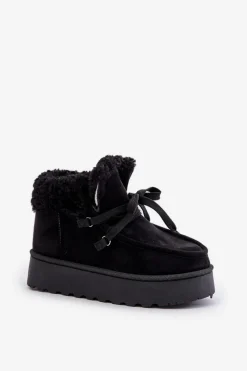 Hot Śniegowce Damskie Na Platformie Z Futerkiem Typu Branek Czarne Ciabellae Damskie Śniegowce Damskie