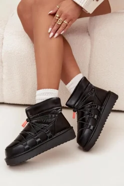 Śniegowce Damskie></noscript>D.Franklin Śniegowce Damskie Na Platformie DFSH370020 Czarne