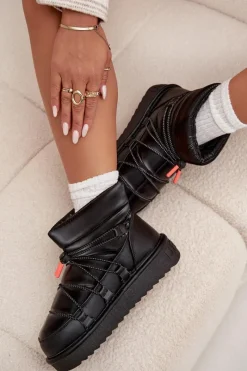 Śniegowce Damskie></noscript>D.Franklin Śniegowce Damskie Na Platformie DFSH370020 Czarne