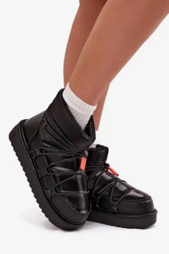 Śniegowce Damskie></noscript>D.Franklin Śniegowce Damskie Na Platformie DFSH370020 Czarne